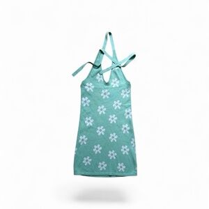 3/$25 Hollister Green and White Daisy Knit Retro Halter Dress